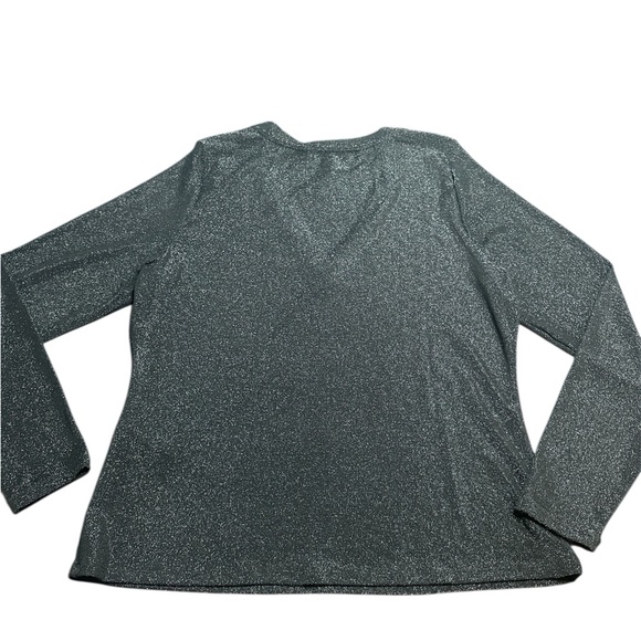 White House Black Market Black Long Sleeve Sparkle Knit Top - Picture 4 of 8